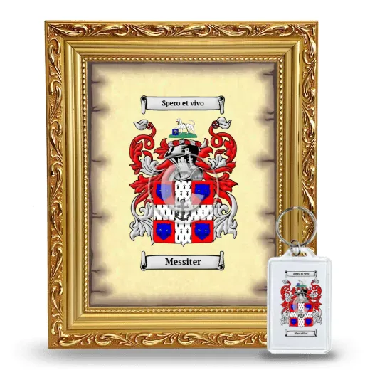 Messiter Framed Coat of Arms and Keychain - Gold