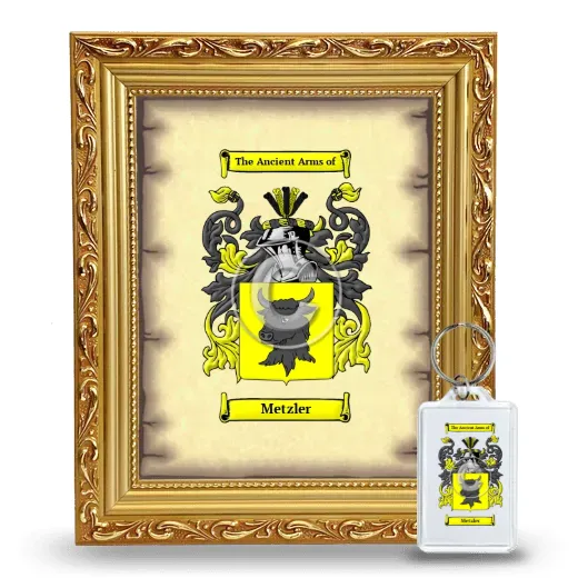 Metzler Framed Coat of Arms and Keychain - Gold