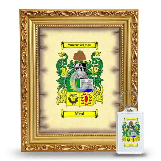 Meul Framed Coat of Arms and Keychain - Gold