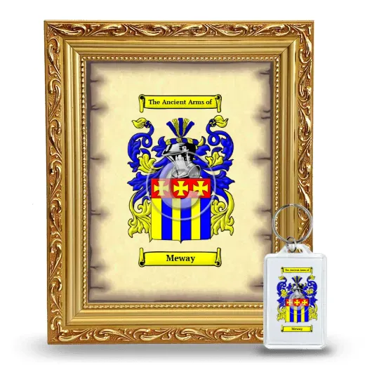 Meway Framed Coat of Arms and Keychain - Gold