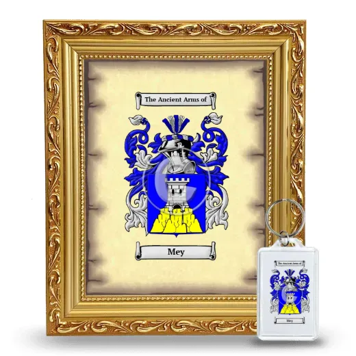 Mey Framed Coat of Arms and Keychain - Gold