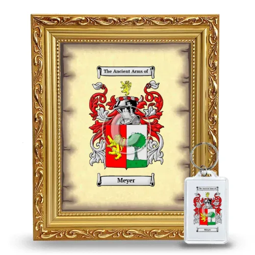 Meyer Framed Coat of Arms and Keychain - Gold