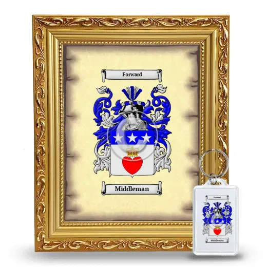Middleman Framed Coat of Arms and Keychain - Gold