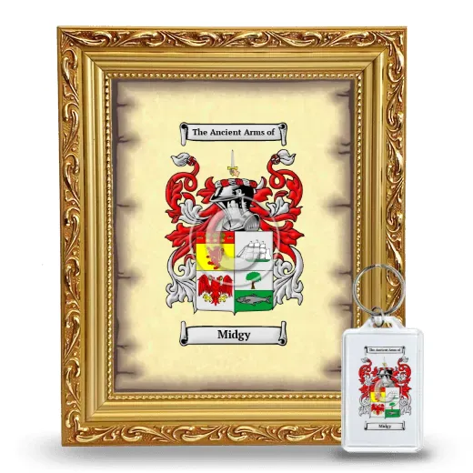 Midgy Framed Coat of Arms and Keychain - Gold