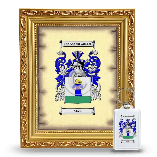 Mier Framed Coat of Arms and Keychain - Gold