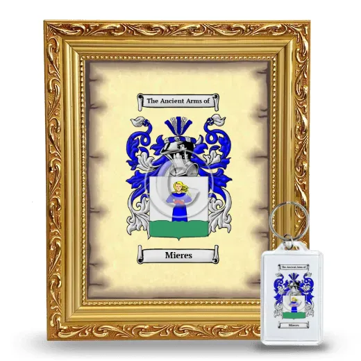 Mieres Framed Coat of Arms and Keychain - Gold