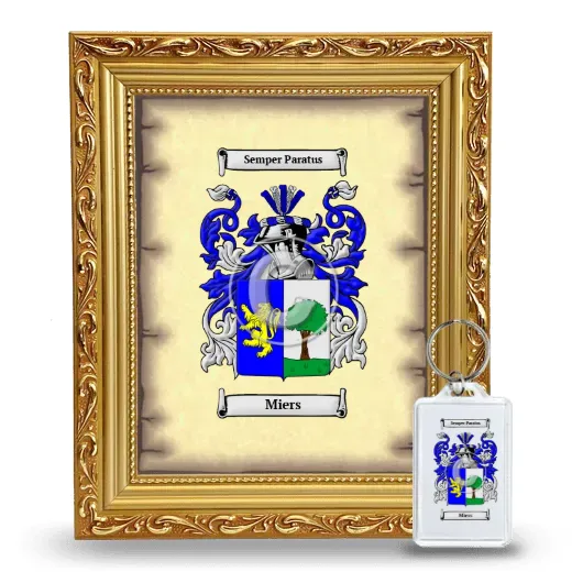 Miers Framed Coat of Arms and Keychain - Gold