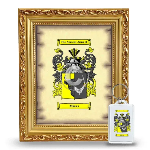 Miess Framed Coat of Arms and Keychain - Gold