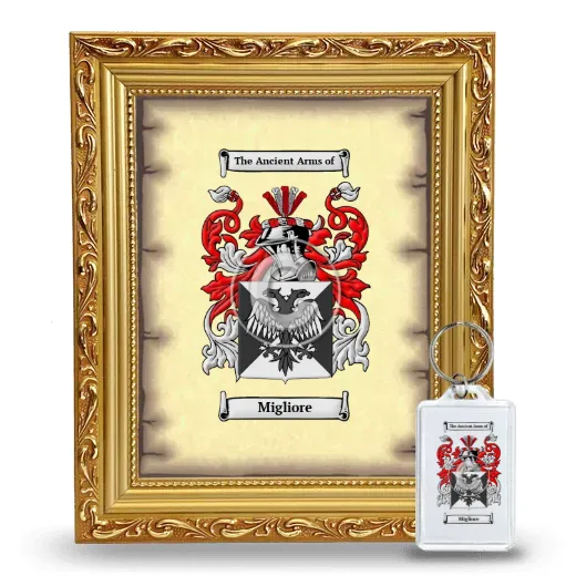 Migliore Framed Coat of Arms and Keychain - Gold