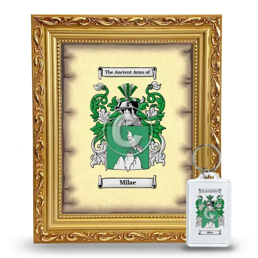 Milae Framed Coat of Arms and Keychain - Gold
