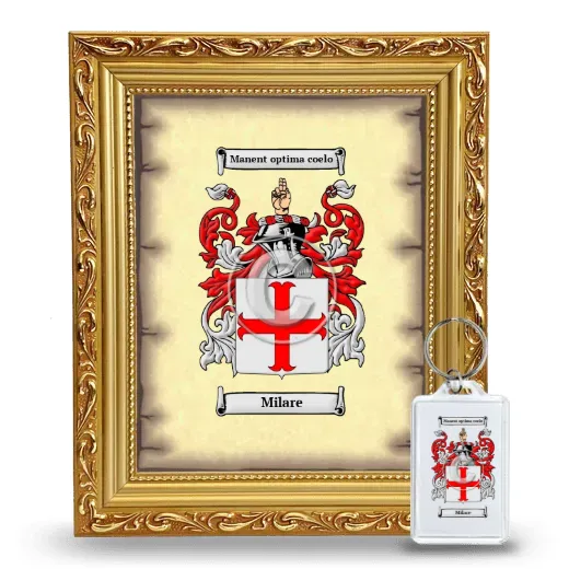 Milare Framed Coat of Arms and Keychain - Gold