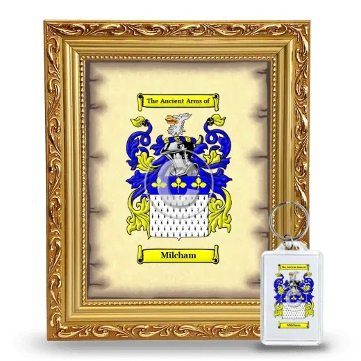 Milcham Framed Coat of Arms and Keychain - Gold