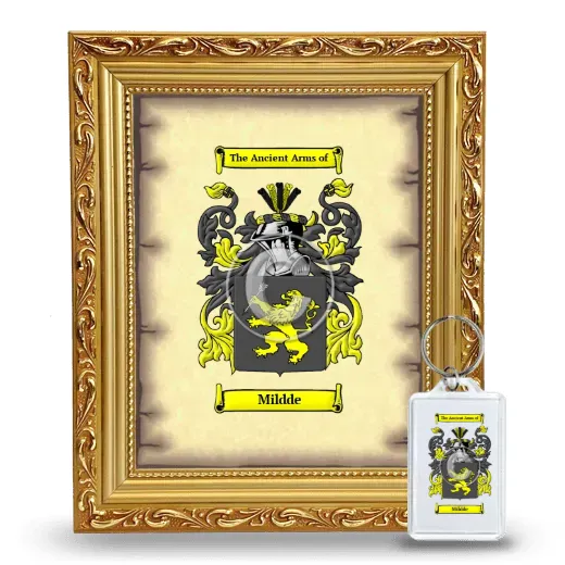 Mildde Framed Coat of Arms and Keychain - Gold