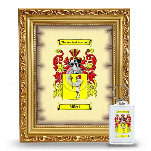 Mileti Framed Coat of Arms and Keychain - Gold
