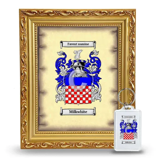 Milkwhite Framed Coat of Arms and Keychain - Gold