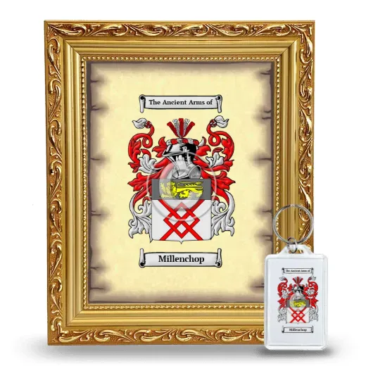 Millenchop Framed Coat of Arms and Keychain - Gold