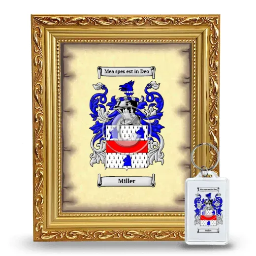 Miller Framed Coat of Arms and Keychain - Gold