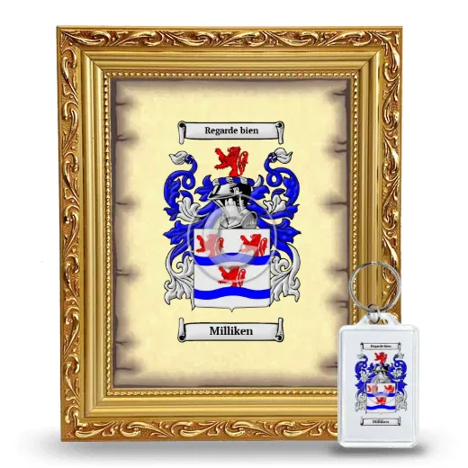 Milliken Framed Coat of Arms and Keychain - Gold