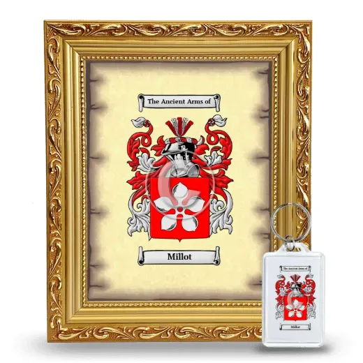 Millot Framed Coat of Arms and Keychain - Gold