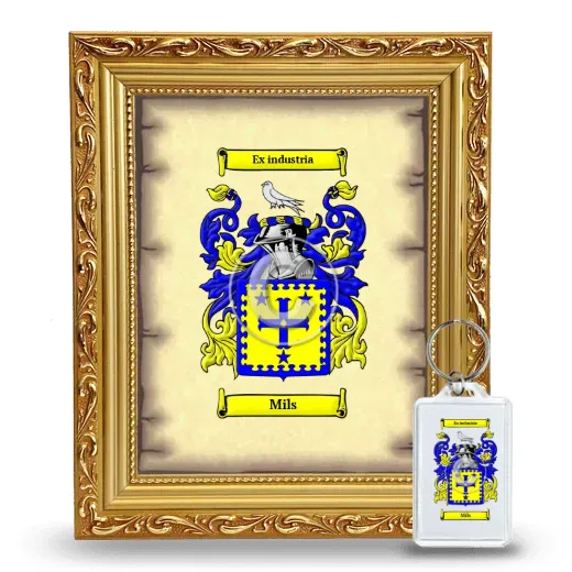 Mils Framed Coat of Arms and Keychain - Gold