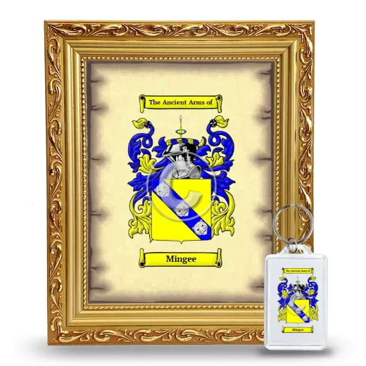 Mingee Framed Coat of Arms and Keychain - Gold