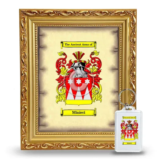Minieri Framed Coat of Arms and Keychain - Gold