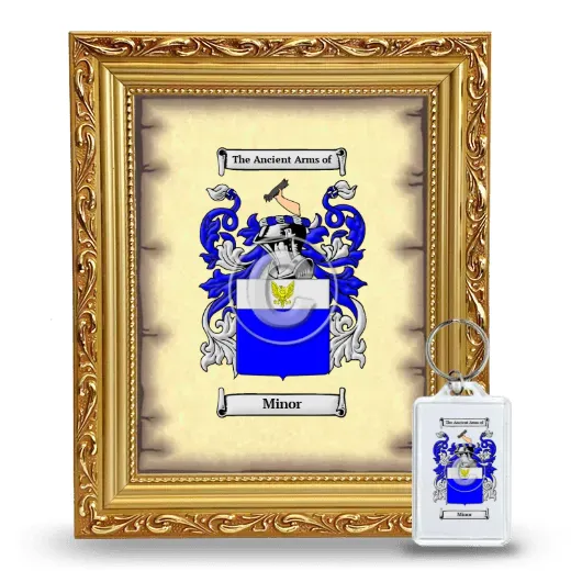 Minor Framed Coat of Arms and Keychain - Gold