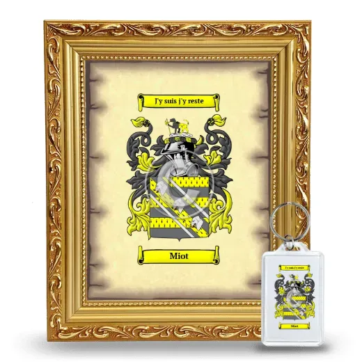 Miot Framed Coat of Arms and Keychain - Gold