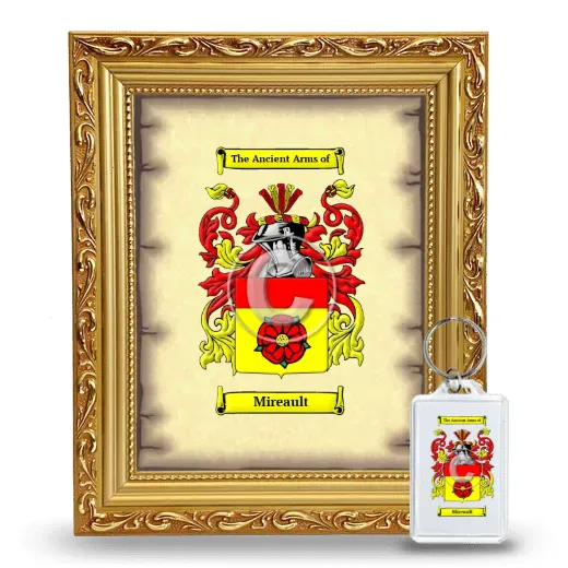 Mireault Framed Coat of Arms and Keychain - Gold