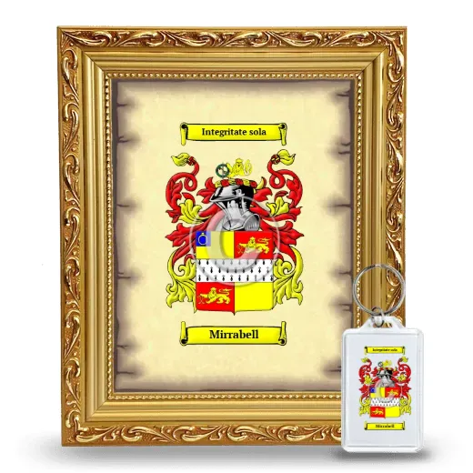 Mirrabell Framed Coat of Arms and Keychain - Gold