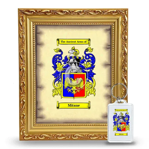Mitane Framed Coat of Arms and Keychain - Gold