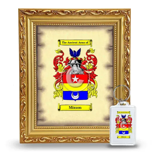 Mixson Framed Coat of Arms and Keychain - Gold