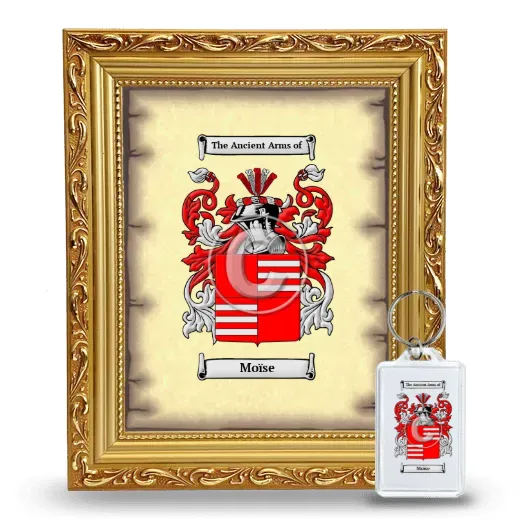 Moïse Framed Coat of Arms and Keychain - Gold