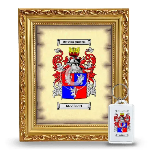 Modlicott Framed Coat of Arms and Keychain - Gold
