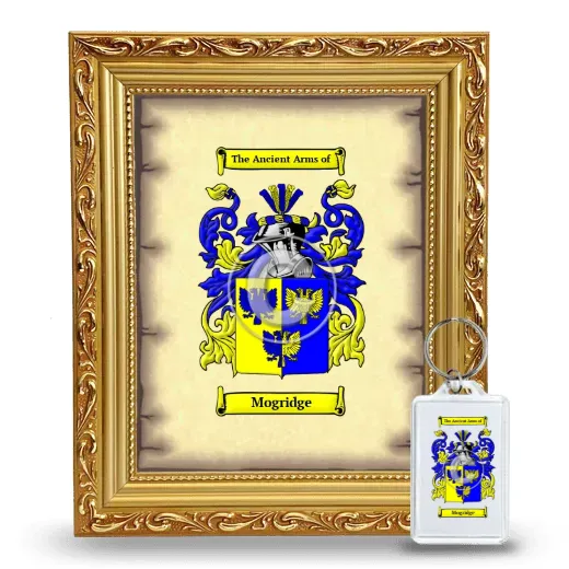 Mogridge Framed Coat of Arms and Keychain - Gold
