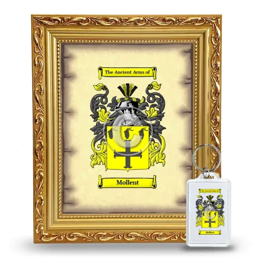 Mollent Framed Coat of Arms and Keychain - Gold