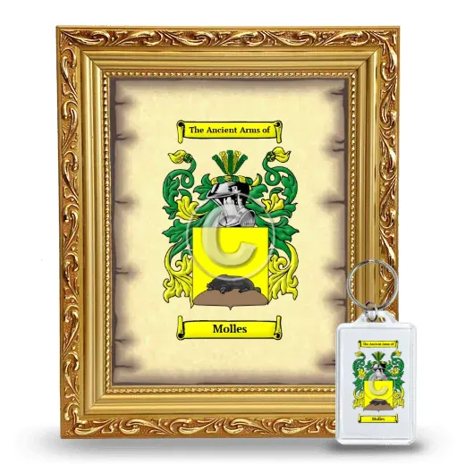 Molles Framed Coat of Arms and Keychain - Gold