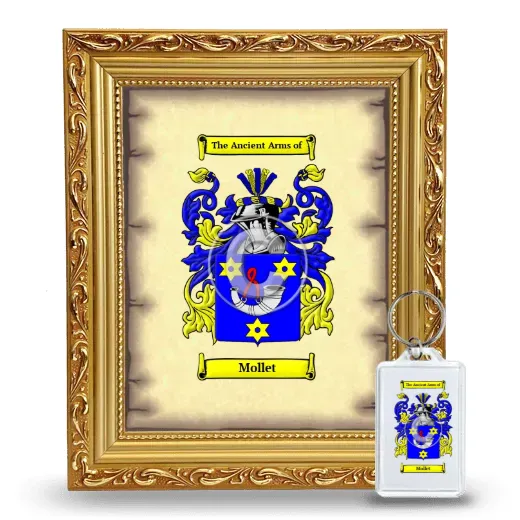 Mollet Framed Coat of Arms and Keychain - Gold