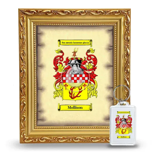 Mollison Framed Coat of Arms and Keychain - Gold