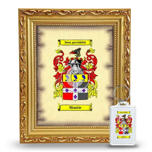 Montie Framed Coat of Arms and Keychain - Gold