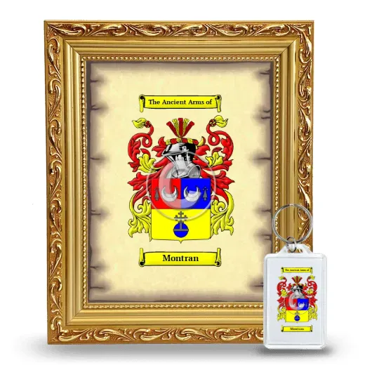 Montran Framed Coat of Arms and Keychain - Gold
