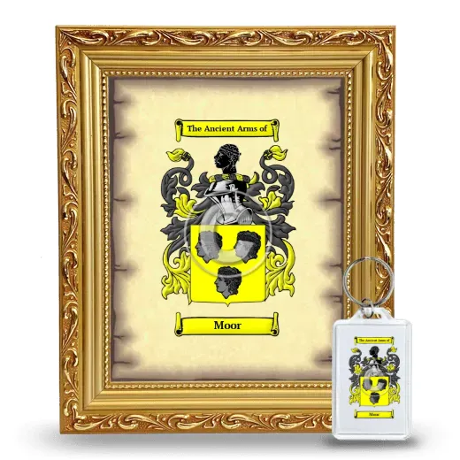 Moor Framed Coat of Arms and Keychain - Gold