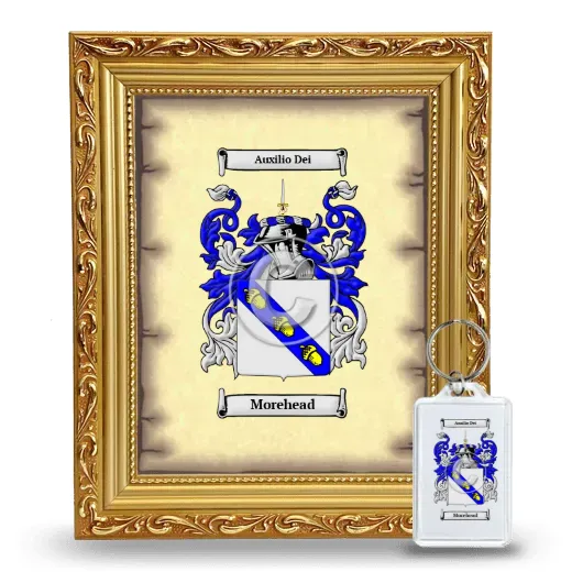 Morehead Framed Coat of Arms and Keychain - Gold