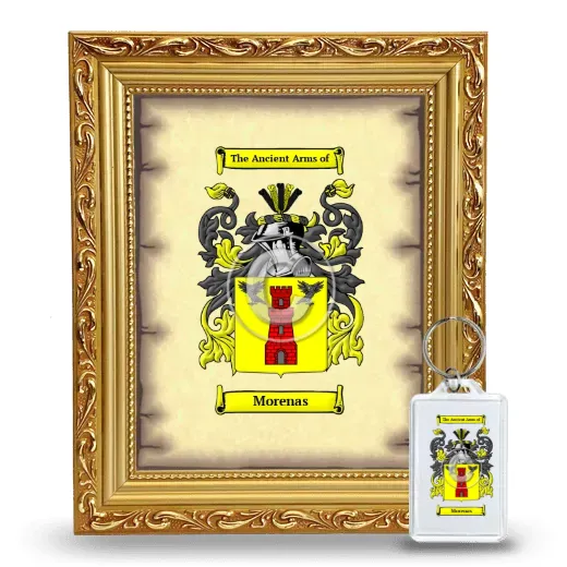 Morenas Framed Coat of Arms and Keychain - Gold