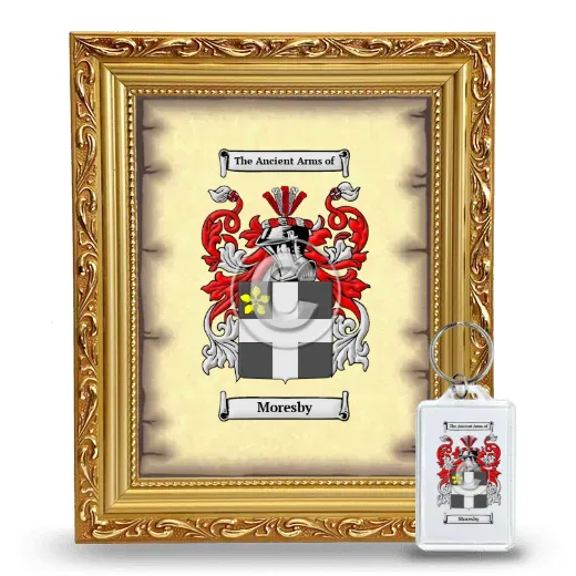 Moresby Framed Coat of Arms and Keychain - Gold