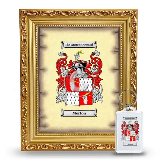 Morton Framed Coat of Arms and Keychain - Gold