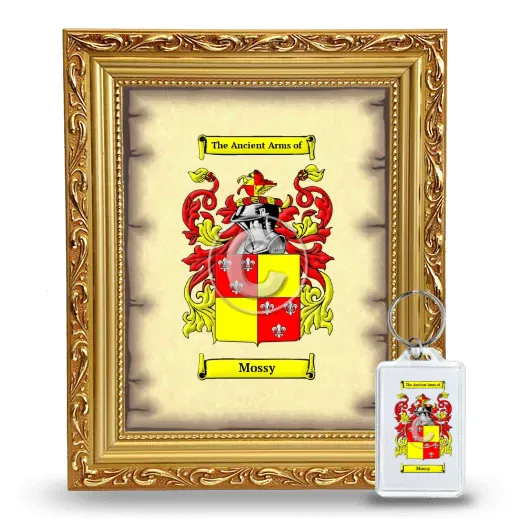 Mossy Framed Coat of Arms and Keychain - Gold
