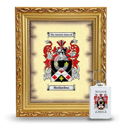Motherless Framed Coat of Arms and Keychain - Gold