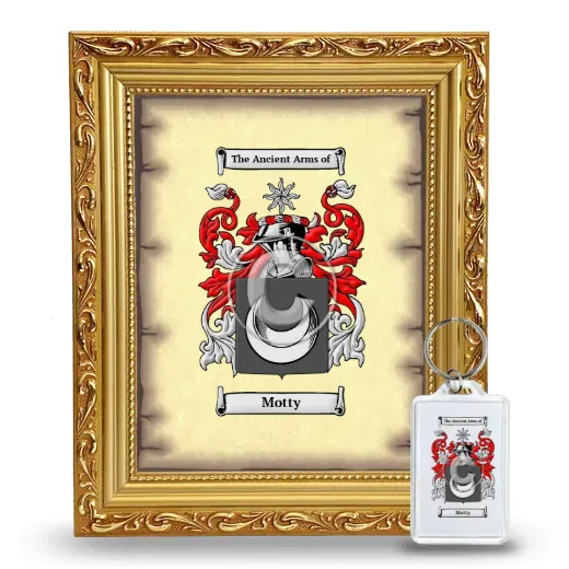 Motty Framed Coat of Arms and Keychain - Gold