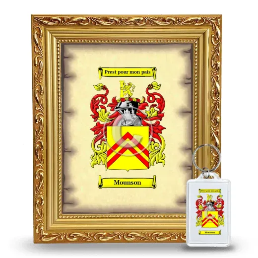 Mounson Framed Coat of Arms and Keychain - Gold
